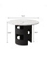 42" Modern Round Dining Table with Printed Black Marble Top