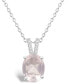 Фото #1 товара Macy's women's Rose Quartz (2-1/2 ct.t.w.) and Diamond Accent Pendant Necklace in Sterling Silver