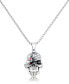 Men's Cubic Zirconia Pirate Skull 24" Pendant Necklace in Stainless Steel