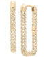 Фото #1 товара Lattice Rectangular Hoop Earrings in Gold Vermeil, Created for Macy's