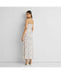 Women's Ruched Floral Strappy Maxi Dress