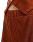 Vero Moda plisse wide leg trouser co-ord in rust