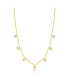 Yellow Gold Tone Cuban Chain and CZ Disks Necklace