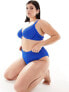 Фото #7 товара South Beach Curve crinkle underwire bikini top in cobalt blue