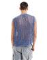 COLLUSION crochet knitted oversized vest in blue