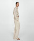 ფოტო #3 პროდუქტის Women's Cotton Wide Leg Trousers