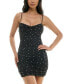 ფოტო #1 პროდუქტის Juniors' Imitation Pearl Embellished Mesh Mini Dress