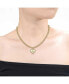 ფოტო #2 პროდუქტის 14k Gold Plated with Cubic Zirconia Sunshine Heart Pendant Curb Chain Adjustable Necklace