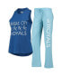 ფოტო #1 პროდუქტის Women's Light Blue, Royal Kansas City Royals Meter Muscle Tank Top and Pants Sleep Set