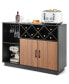 Фото #1 товара Industrial Sideboard Cabinet with Removable Wine Rack and Glass Holder