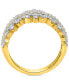 ფოტო #5 პროდუქტის Diamond Horizontal Cluster Statement Ring (1/2 ct. t.w.) in 14k Gold-Plated Sterling Silver