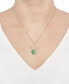 Фото #2 товара Macy's lab-Grown Emerald (5/8 ct. t.w.) & Lab-Grown White Sapphire (1/10 ct. t.w.) Grandma 18" Pendant Necklace in 10k Gold