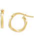 ფოტო #7 პროდუქტის 2-Pc. Set Polished & Twist Style Small Hoop Earrings in 10k Gold