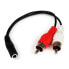 Фото #1 товара StarTech.com 6in Stereo Audio Cable - 3.5mm Female to 2x RCA Male - 3.5mm - Male - 2 x RCA - Female - 0.152 m - Black