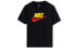 Фото #1 товара Nike Sportswear 经典Logo红钩印花圆领短袖T恤 男款 黑色 / Футболка Nike Sportswear LogoT AR5005-013