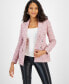 Фото #1 товара Women's Tweed One-Button Blazer, Created for Macy's