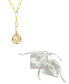 14K Gold-Plated Adjustable Paperclip Moon Tablet Octagon Necklace