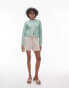 Фото #2 товара Topshop knitted cable micro cardi in mint