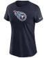 ფოტო #3 პროდუქტის Women's Navy Tennessee Titans Logo Essential T-shirt