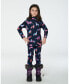 Little Girls Two Piece Thermal Underwear Set Navy Printed Unicorn - Toddler|Child