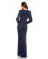 Фото #3 товара Women's Embellished Puff Sleeve Side Knot Gown