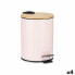 Rubbish bin Pink Metal Bamboo 3 L (4 Units)