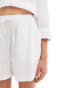 Фото #4 товара Vero Moda linen blend loose a line shorts co-ord in white