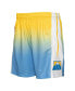 Men's Yellow and Blue Denver Nuggets 2006/07 Hardwood Classics Fadeaway Reload 3.0 Swingman Shorts