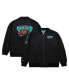 Men's Black Distressed Vancouver Grizzlies Hardwood Classics Vintage-Like Logo Full-Zip Bomber Jacket