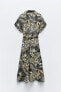 Фото #6 товара Платье из смесового льна с тропическим принтом ZARA