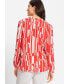 ფოტო #2 პროდუქტის 100% Viscose Long Sleeve Geo Blouse