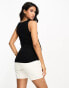 ASOS DESIGN Maternity knitted v neck vest top in black