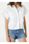 Standart Gömlek Yaka Düz Kırık Beyaz Kadın Gömlek 3sak60018pw