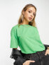 ASOS DESIGN crew neck relaxed t-shirt in texture in bright green
