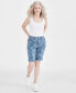 Фото #1 товара Шорты джинсовые Style & Co печатный сырые края острого подъема для Маки, петит