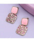 Фото #2 товара Women's Pink Embellished Cluster Drop Earrings