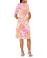Фото #2 товара Petite Floral-Print Twist-Front Midi Dress