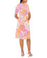 Petite Floral-Print Twist-Front Midi Dress Pink 617, P/M - фото #2