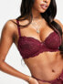 Фото #1 товара Ivory Rose Fuller Bust lace balconette wired non-padded bra in bordeaux