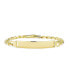 Men's Solid Name Bar Plated Identification ID Bracelet For Men Boys Cuban Curb Chain Link 18K Yellow Gold Plated 8Inch