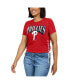 Фото #4 товара Women's Red Philadelphia Phillies Side Lace-Up Cropped T-shirt