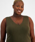 ფოტო #3 პროდუქტის Plus Size V-Neck Sleeveless Tank Top