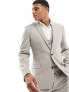 Фото #1 товара ASOS DESIGN skinny suit jacket in beige microtexture