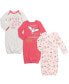 Baby Girls Hedwig Owl Baby 3 Pack Sleeper Gown Newborn to Red / pink / heather grey, 0-6 месяцев - фото #1