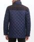 Men's Mixed Media Diamond-Like Quilt Coat