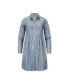 Women's Long Sleeve Button Front Shirt Dress