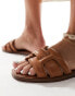 ALDO Elanaa padded flat sandals in tan leather