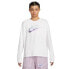 Nike Sparkle Swoosh Graphic Logo Long Sleeve T-shirt in White