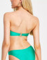 New Look twist strap bikini top in green