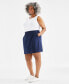 Фото #2 товара Plus Size Solid Pull-On Skort, Created for Macy's